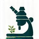 Icono de un microscopio observando una hoja, con datos gráficos en segundo plano, simbolizando soluciones basadas en evidencia.