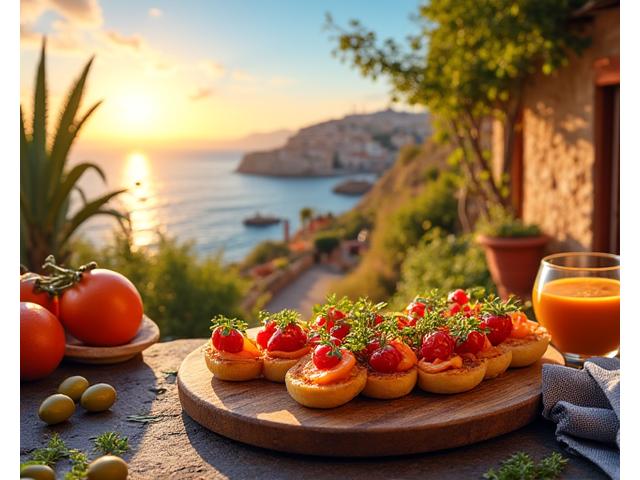 Un collage vibrante de elementos culturales españoles como tapas saludables, paisajes mediterráneos y personas realizando actividades de bienestar en diferentes regiones de España.