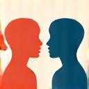 Icono de dos personas conversando con un bocadillo de diálogo, representando apoyo profesional.